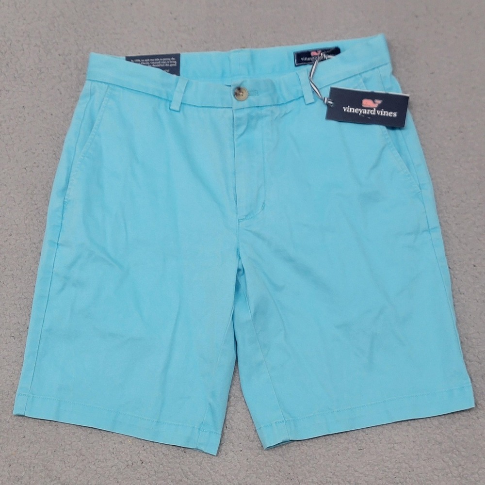 Vineyard Vines Shorts Mens 31 Flats Blue 9in Stretch Breaker Chino Casual